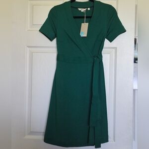 Boden Green Wrap Midi Dress